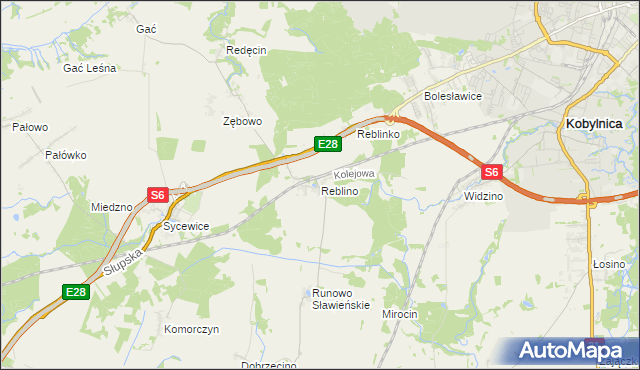 mapa Reblino, Reblino na mapie Targeo