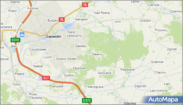 mapa Sławiny, Sławiny na mapie Targeo