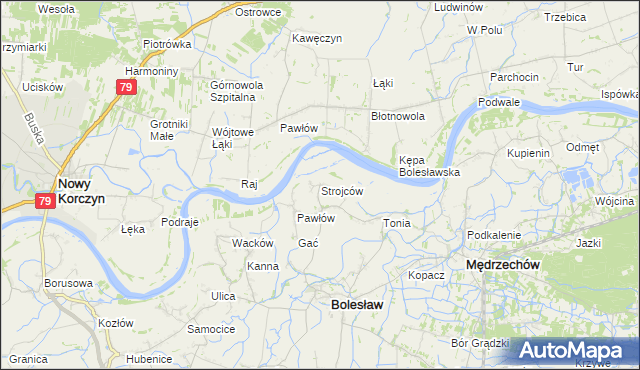 mapa Strojców, Strojców na mapie Targeo