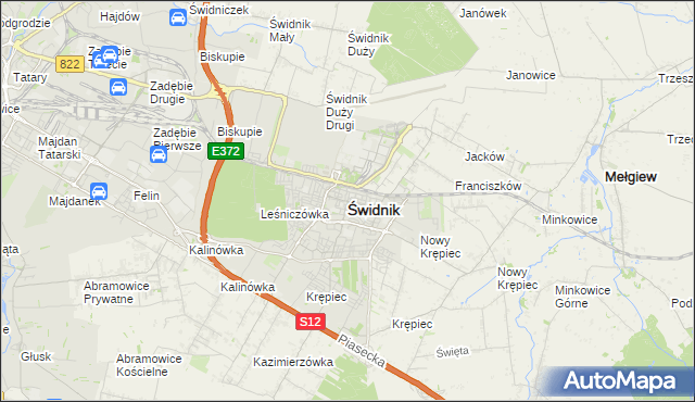 mapa Świdnika, Świdnik na mapie Targeo