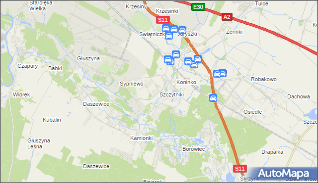 mapa Szczytniki gmina Kórnik, Szczytniki gmina Kórnik na mapie Targeo