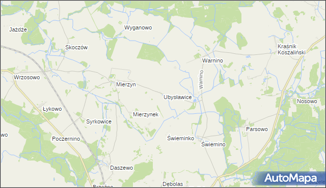 mapa Ubysławice, Ubysławice na mapie Targeo
