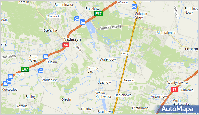 mapa Walendów, Walendów na mapie Targeo