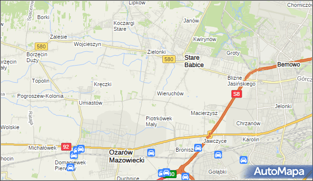mapa Wieruchów, Wieruchów na mapie Targeo