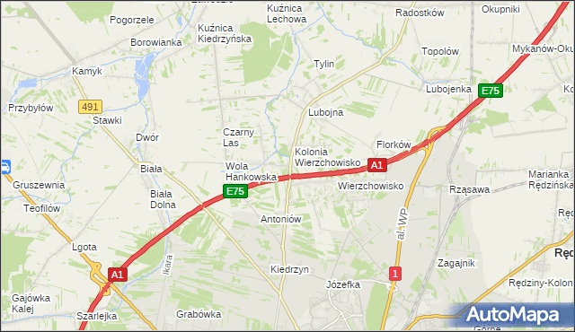 mapa Wola Kiedrzyńska, Wola Kiedrzyńska na mapie Targeo