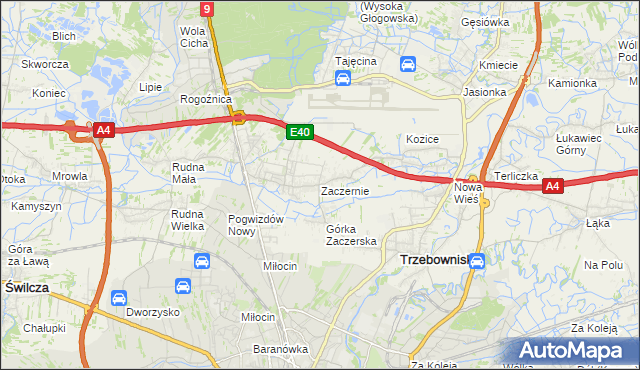 mapa Zaczernie, Zaczernie na mapie Targeo