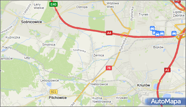 mapa Żernica, Żernica na mapie Targeo