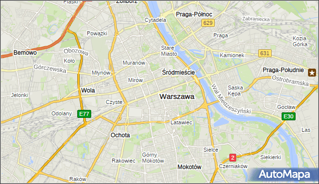 mapa Warszawy, Warszawa na mapie Targeo