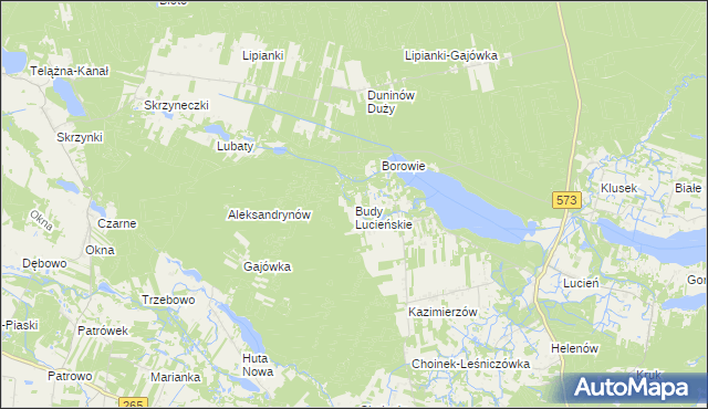 mapa Budy Lucieńskie, Budy Lucieńskie na mapie Targeo