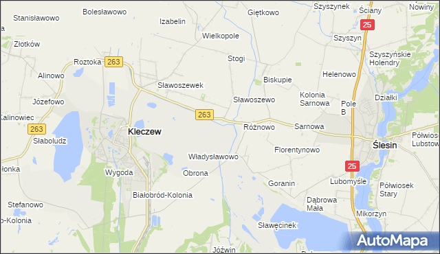 mapa Genowefa gmina Kleczew, Genowefa gmina Kleczew na mapie Targeo
