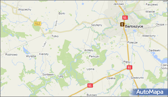 mapa Ardapy, Ardapy na mapie Targeo