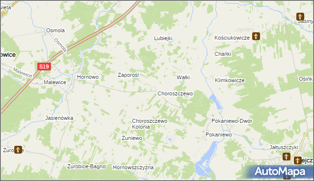 mapa Choroszczewo, Choroszczewo na mapie Targeo