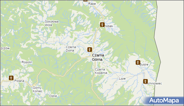 mapa Czarna Górna, Czarna Górna na mapie Targeo