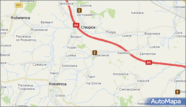 mapa Dobkowice gmina Chłopice, Dobkowice gmina Chłopice na mapie Targeo