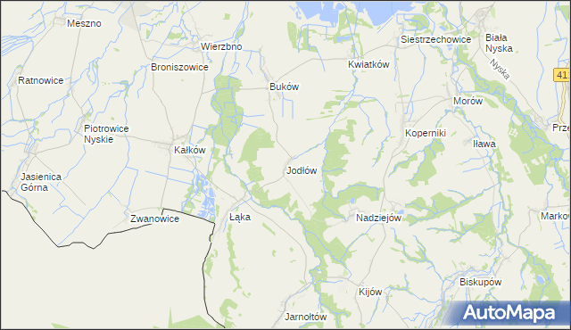 mapa Jodłów gmina Otmuchów, Jodłów gmina Otmuchów na mapie Targeo