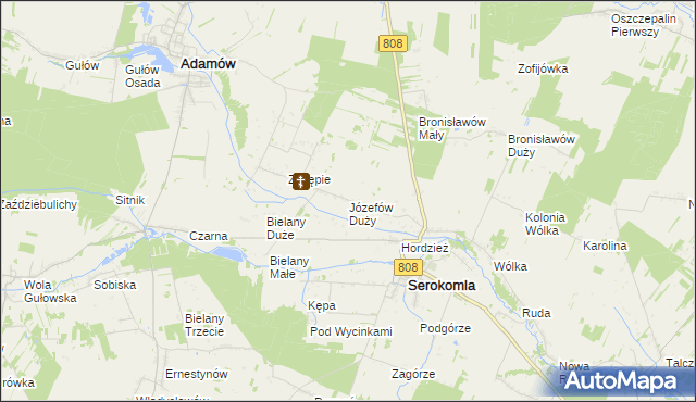 mapa Józefów Duży, Józefów Duży na mapie Targeo