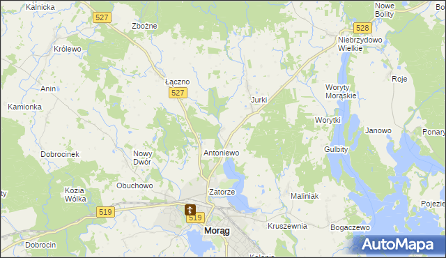 mapa Jurecki Młyn, Jurecki Młyn na mapie Targeo