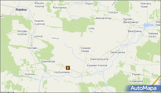 mapa Kijowiec Osada, Kijowiec Osada na mapie Targeo