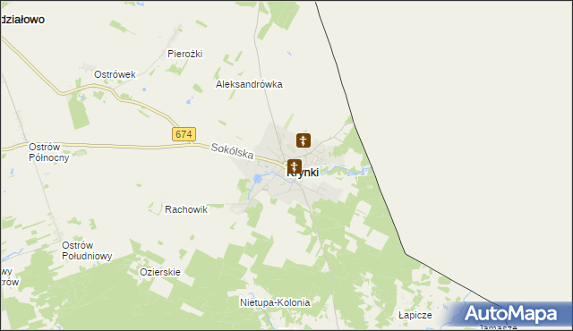 mapa Krynki powiat sokólski, Krynki powiat sokólski na mapie Targeo