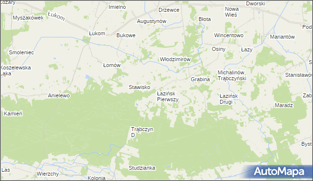 mapa Łazińsk Pierwszy, Łazińsk Pierwszy na mapie Targeo