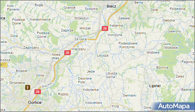 mapa Libusza, Libusza na mapie Targeo