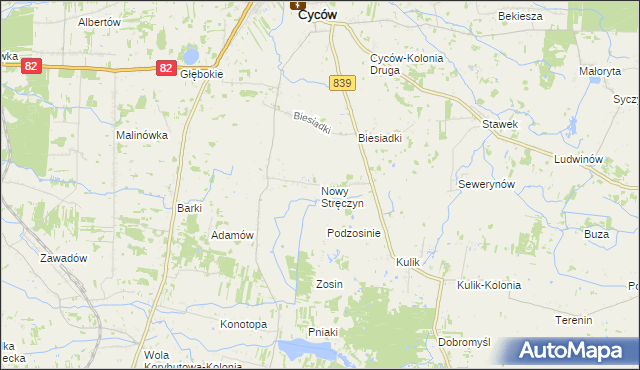 mapa Nowy Stręczyn, Nowy Stręczyn na mapie Targeo