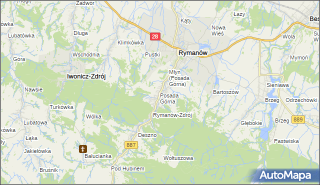 mapa Posada Górna, Posada Górna na mapie Targeo