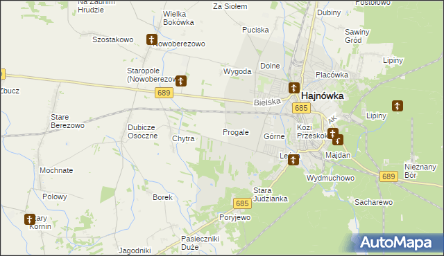 mapa Progale, Progale na mapie Targeo