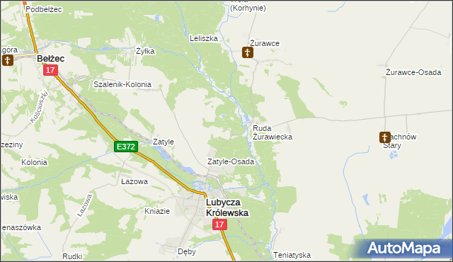 mapa Ruda Lubycka, Ruda Lubycka na mapie Targeo