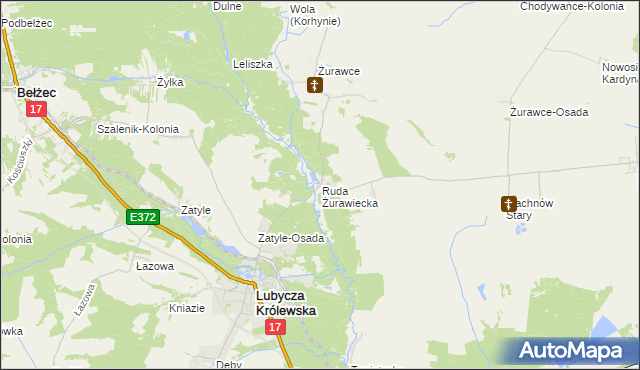 mapa Ruda Żurawiecka, Ruda Żurawiecka na mapie Targeo