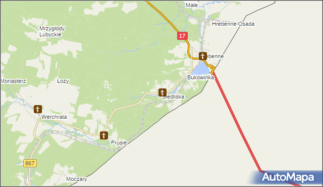 mapa Siedliska gmina Lubycza Królewska, Siedliska gmina Lubycza Królewska na mapie Targeo