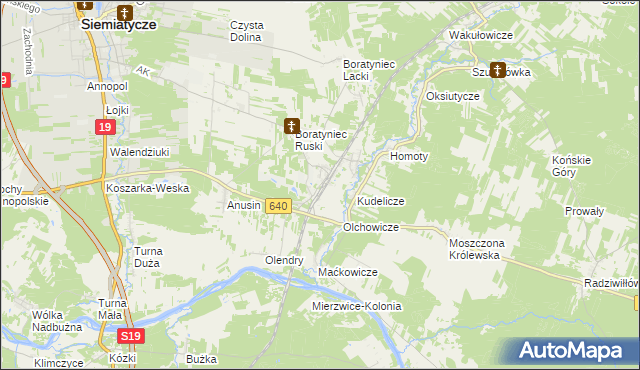 mapa Siemiatycze-Stacja, Siemiatycze-Stacja na mapie Targeo