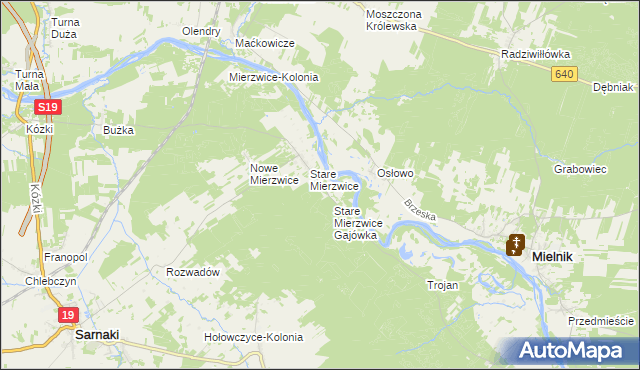 mapa Stare Mierzwice Leśniczówka, Stare Mierzwice Leśniczówka na mapie Targeo
