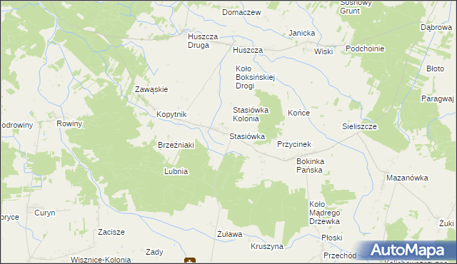 mapa Stasiówka gmina Łomazy, Stasiówka gmina Łomazy na mapie Targeo