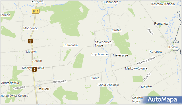 mapa Szychowice, Szychowice na mapie Targeo