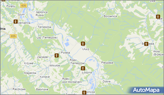 mapa Ulucz, Ulucz na mapie Targeo