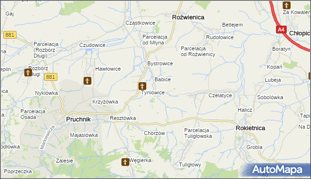 mapa Więckowice gmina Roźwienica, Więckowice gmina Roźwienica na mapie Targeo