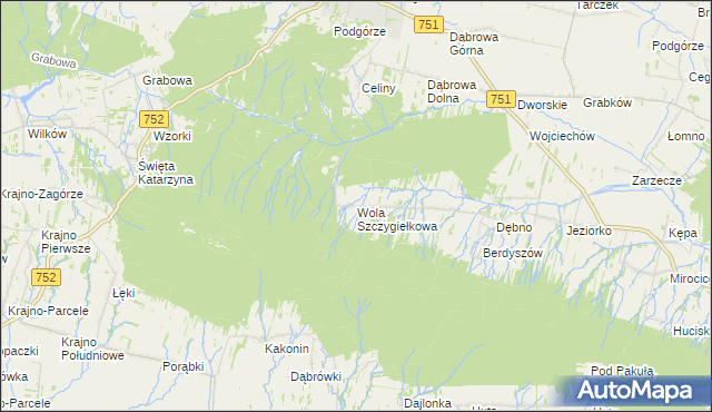 mapa Wola Szczygiełkowa, Wola Szczygiełkowa na mapie Targeo