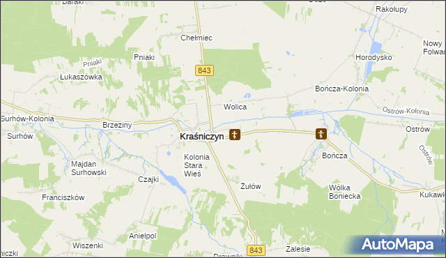 mapa Wólka Kraśniczyńska, Wólka Kraśniczyńska na mapie Targeo
