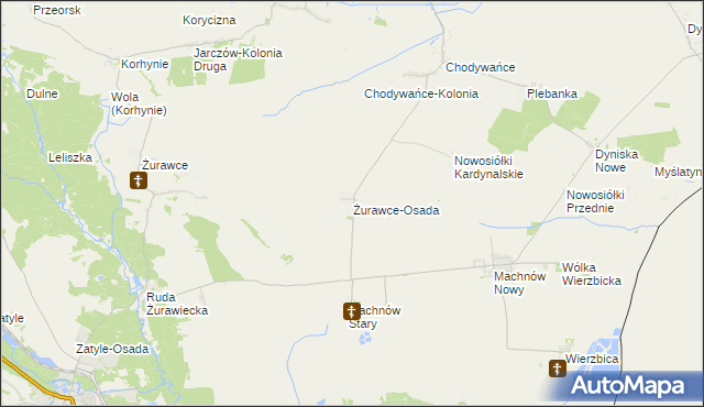mapa Żurawce-Osada, Żurawce-Osada na mapie Targeo