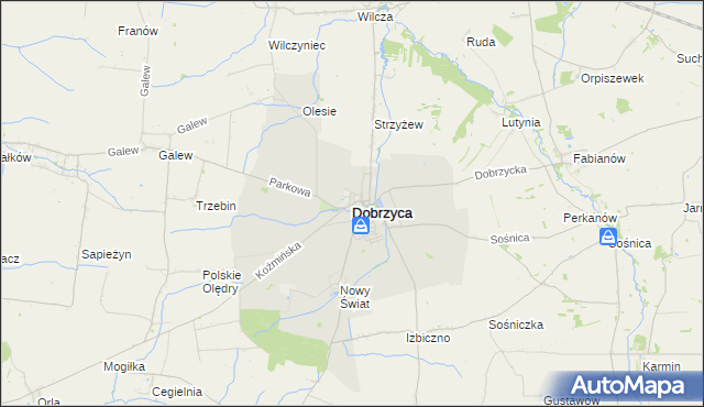 mapa Dobrzyca powiat pleszewski, Dobrzyca powiat pleszewski na mapie Targeo