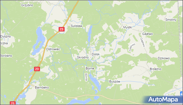 mapa Dolsk gmina Dębno, Dolsk gmina Dębno na mapie Targeo