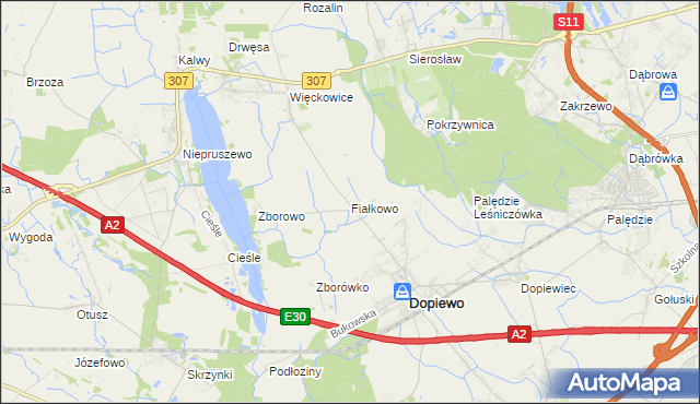 mapa Fiałkowo, Fiałkowo na mapie Targeo