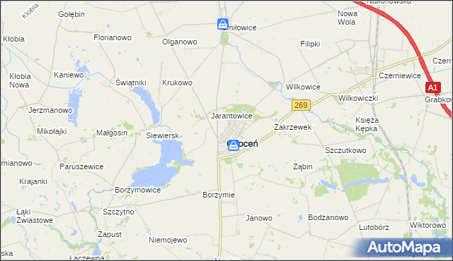 mapa Jerzewo gmina Choceń, Jerzewo gmina Choceń na mapie Targeo