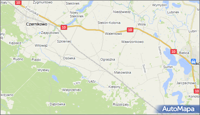 mapa Ograszka, Ograszka na mapie Targeo