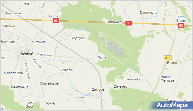 mapa Planta gmina Wohyń, Planta gmina Wohyń na mapie Targeo