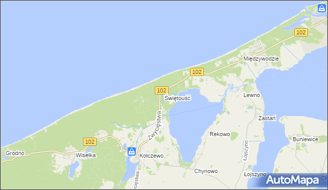 mapa Świętouść, Świętouść na mapie Targeo