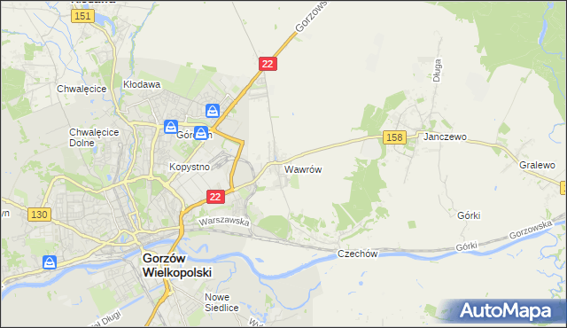 mapa Wawrów, Wawrów na mapie Targeo