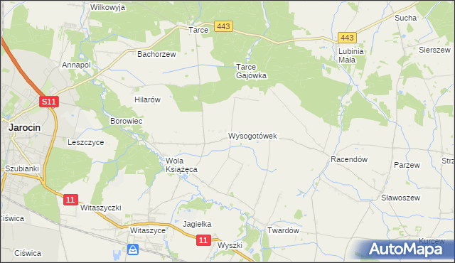 mapa Wysogotówek, Wysogotówek na mapie Targeo