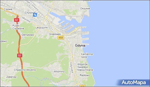 mapa Gdyni, Gdynia na mapie Targeo